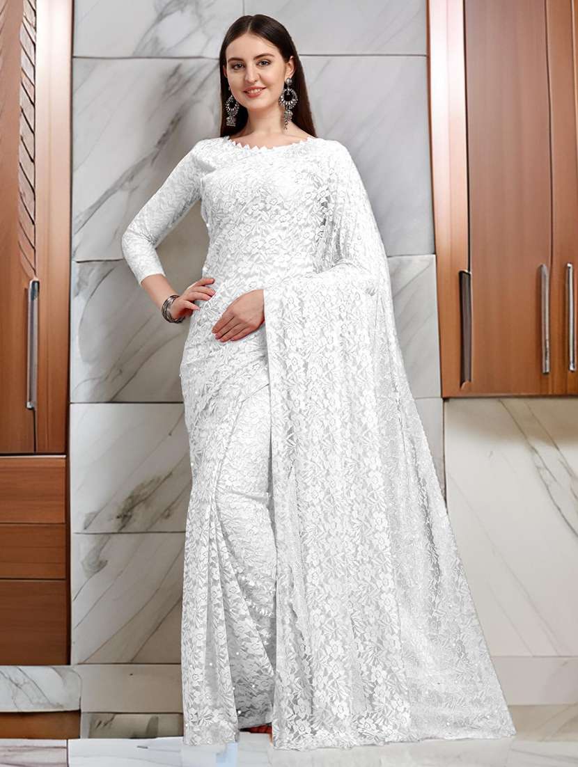 women self design embellished saree with blouse