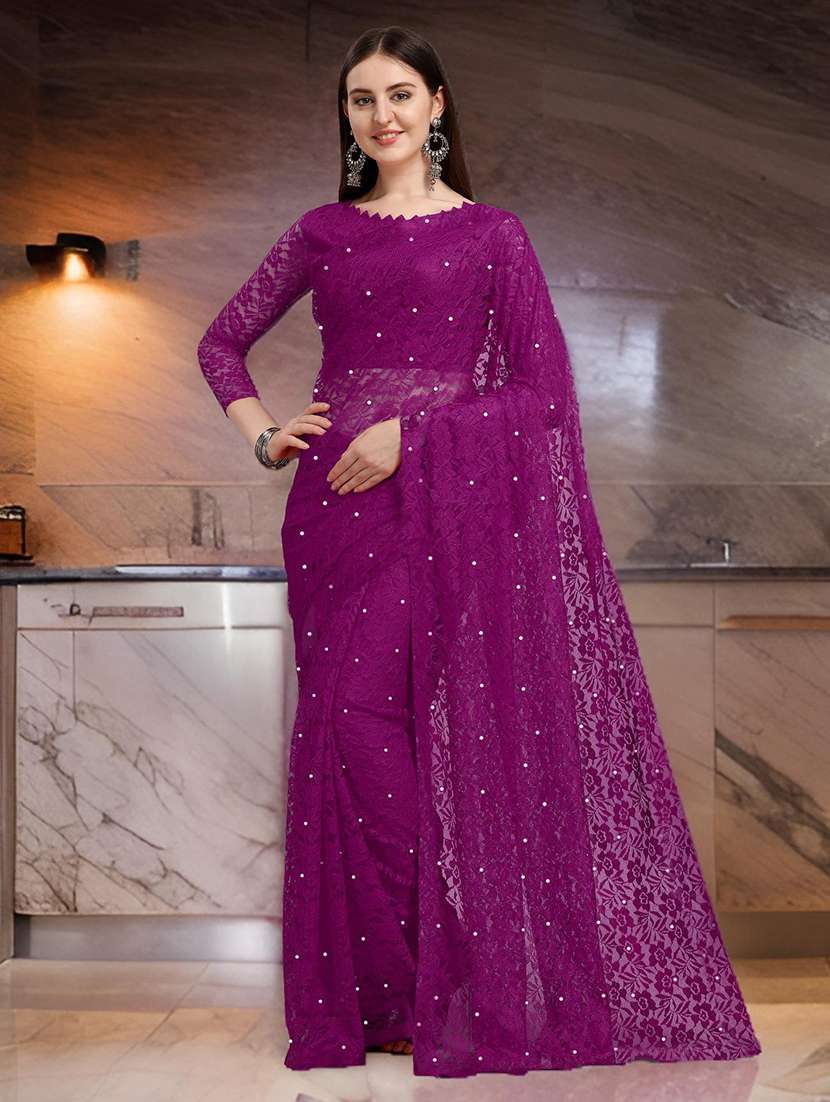 women self design embellished saree with blouse