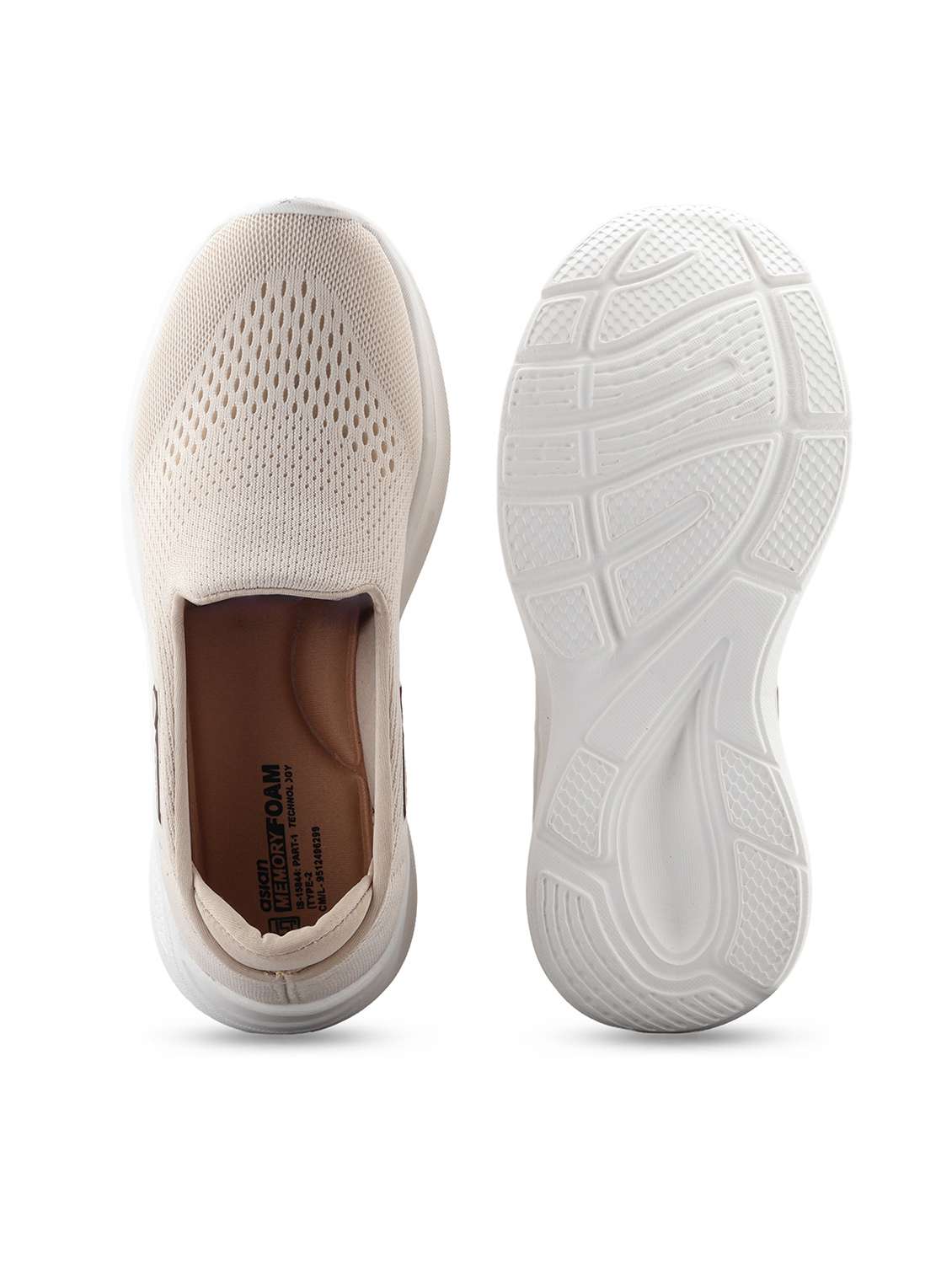 women beige slip on casual shoe - 22456505 -  Standard Image - 5