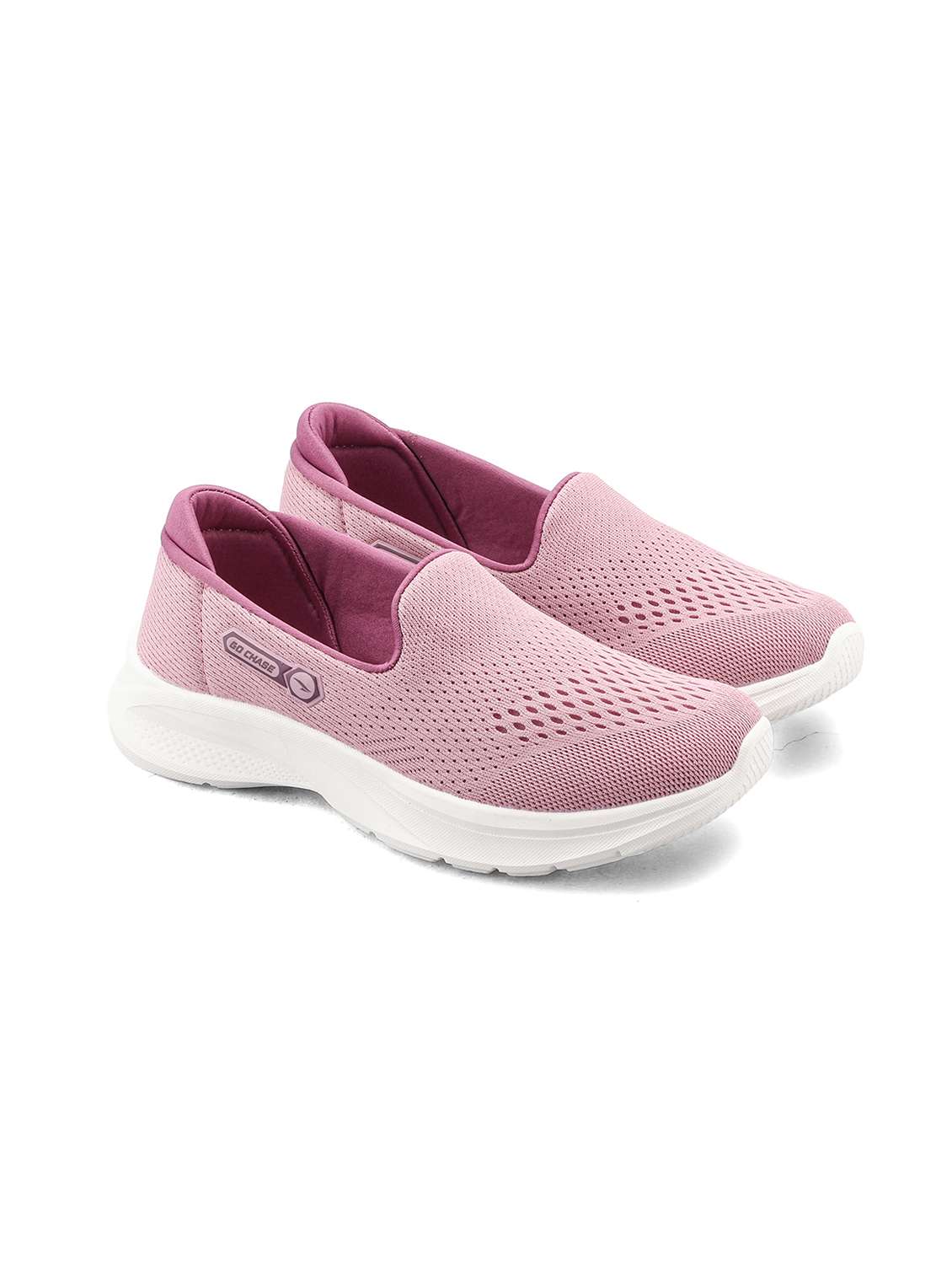 women maroon slip on casual shoe
