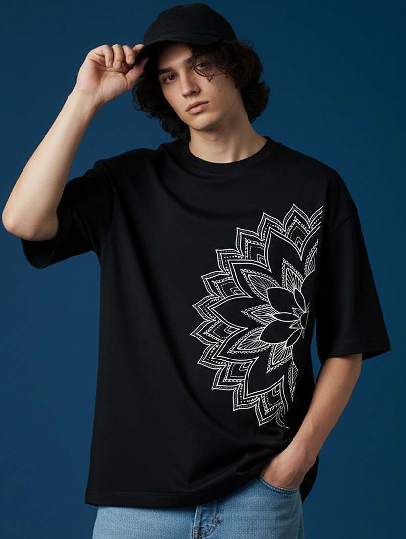 men printed short sleeve oversized t-shirt