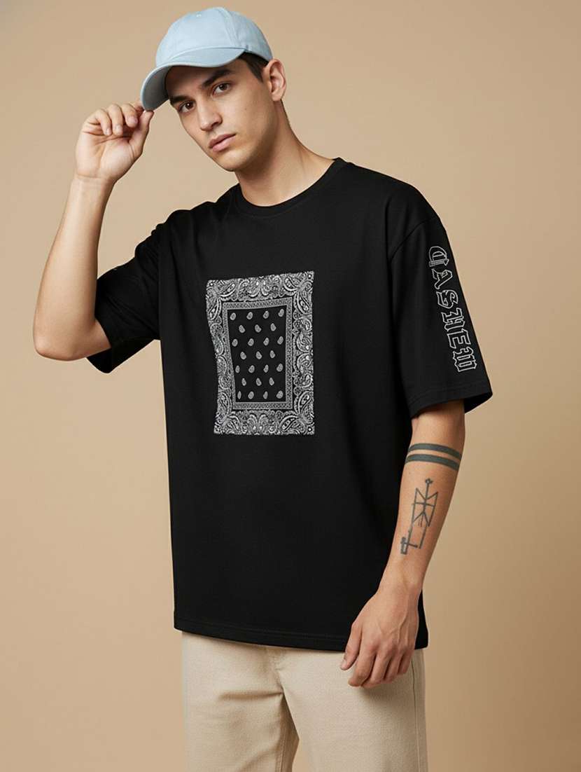 men printed short sleeve oversized t-shirt