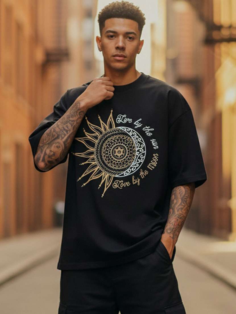 men printed short sleeve oversized t-shirt