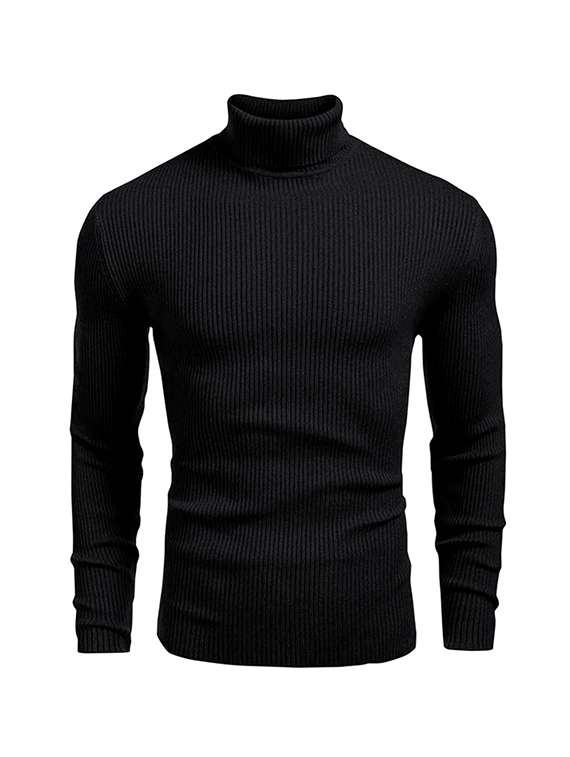 men solid  black cotton blend plain t-shirt