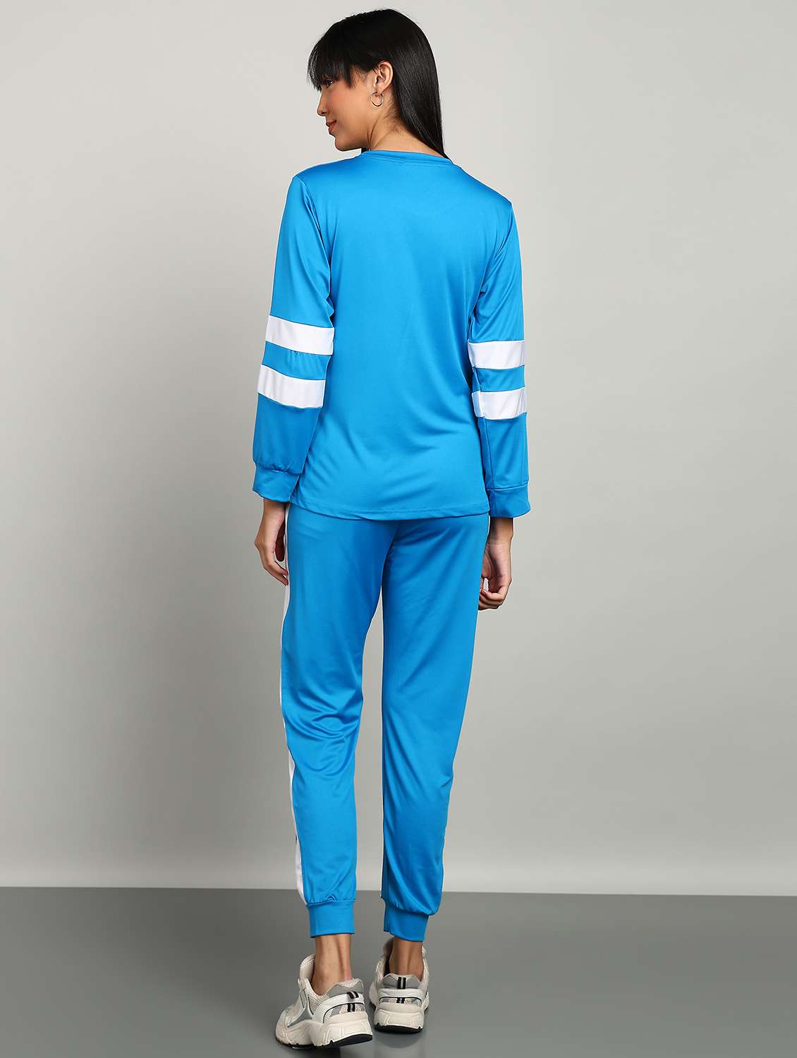 women blue polyester long sleeve active wear set - 22456709 -  Standard Image - 3