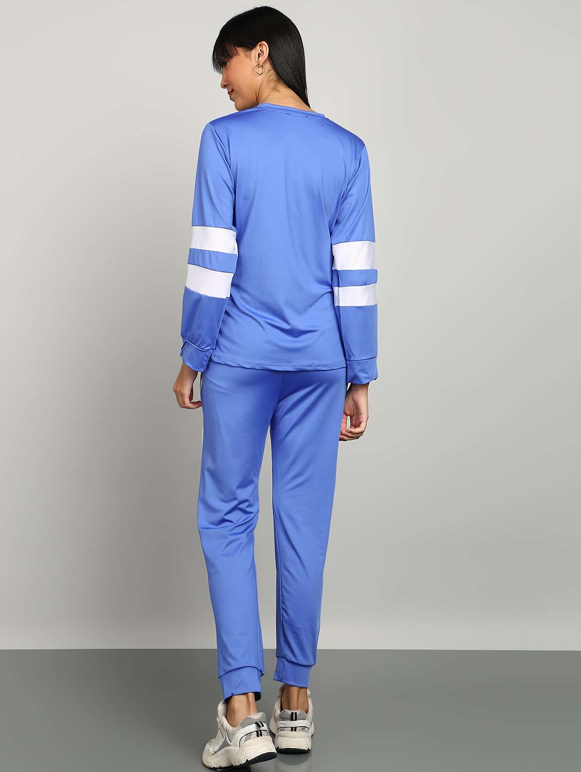 women blue polyester solid active wear set - 22456710 -  Standard Image - 3