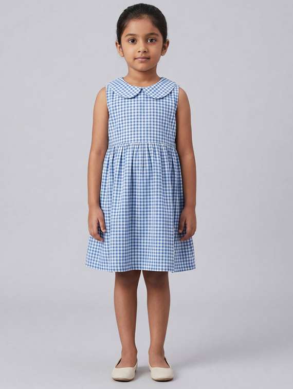 girls blue cotton frock
