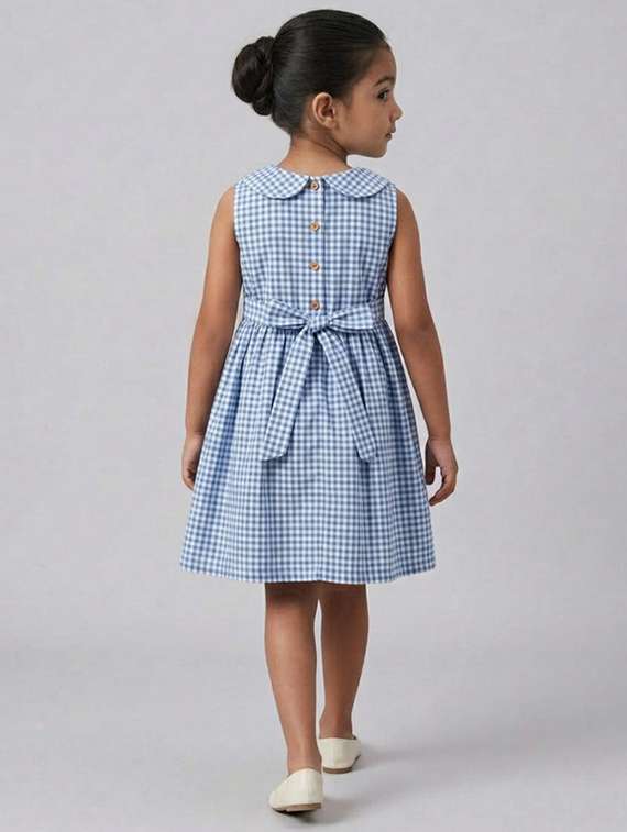 girls blue cotton frock - 22456716 -  Standard Image - 3