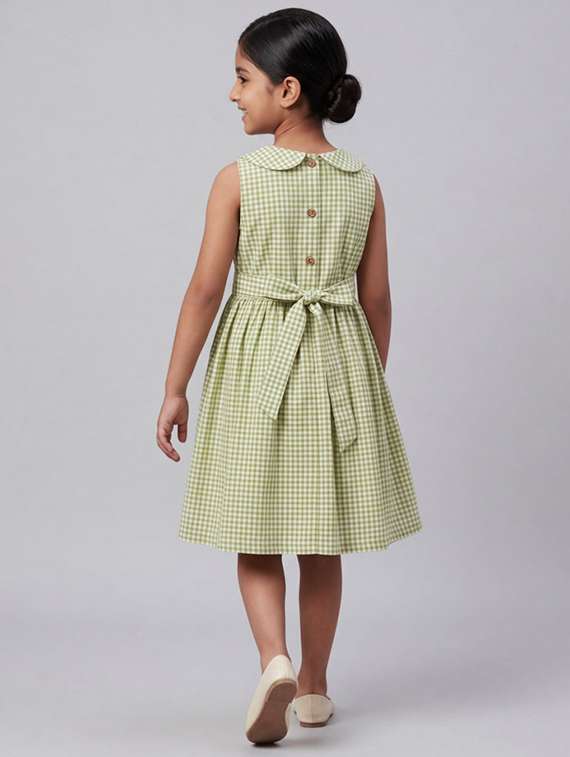 girl green cotton frock - 22456718 -  Standard Image - 3