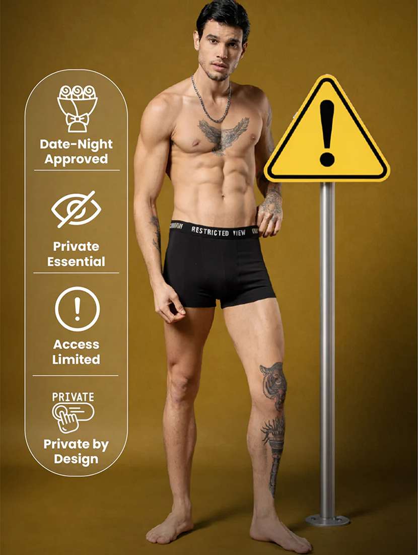 men black cotton blend trunks brief - 22456724 -  Standard Image - 3