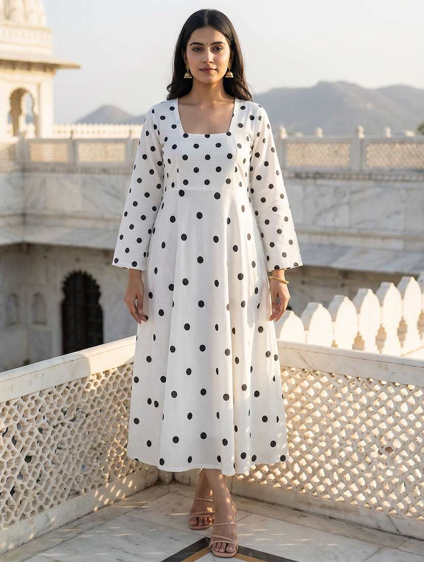 women white rayon flared kurti