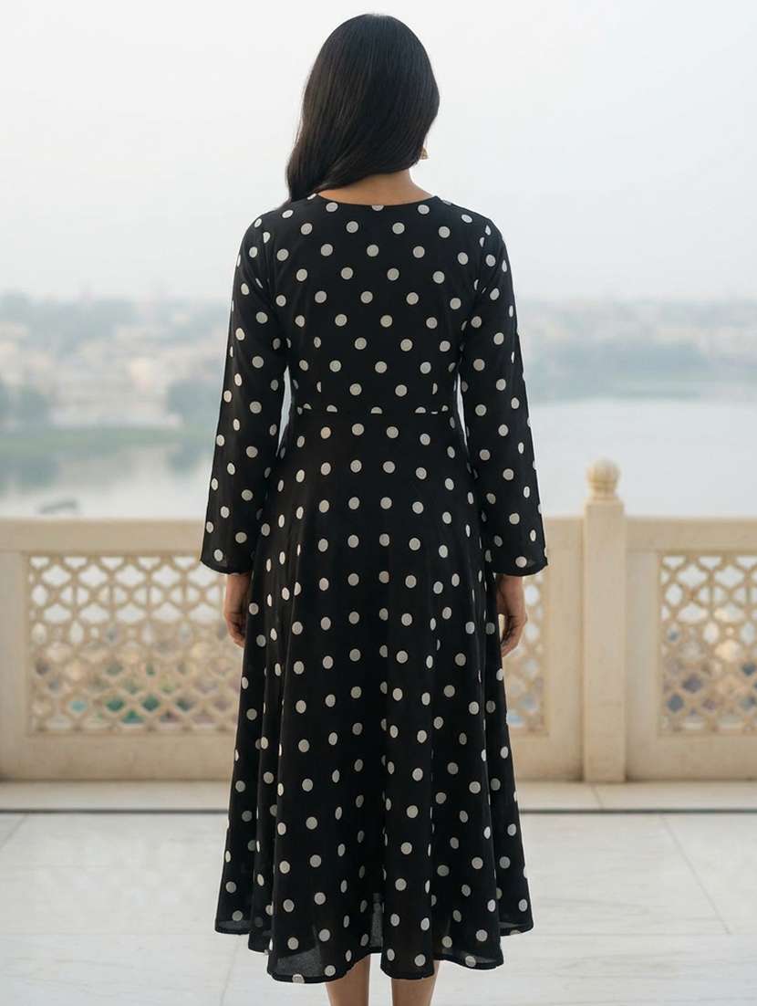 women black rayon flared kurti - 22456750 -  Standard Image - 3