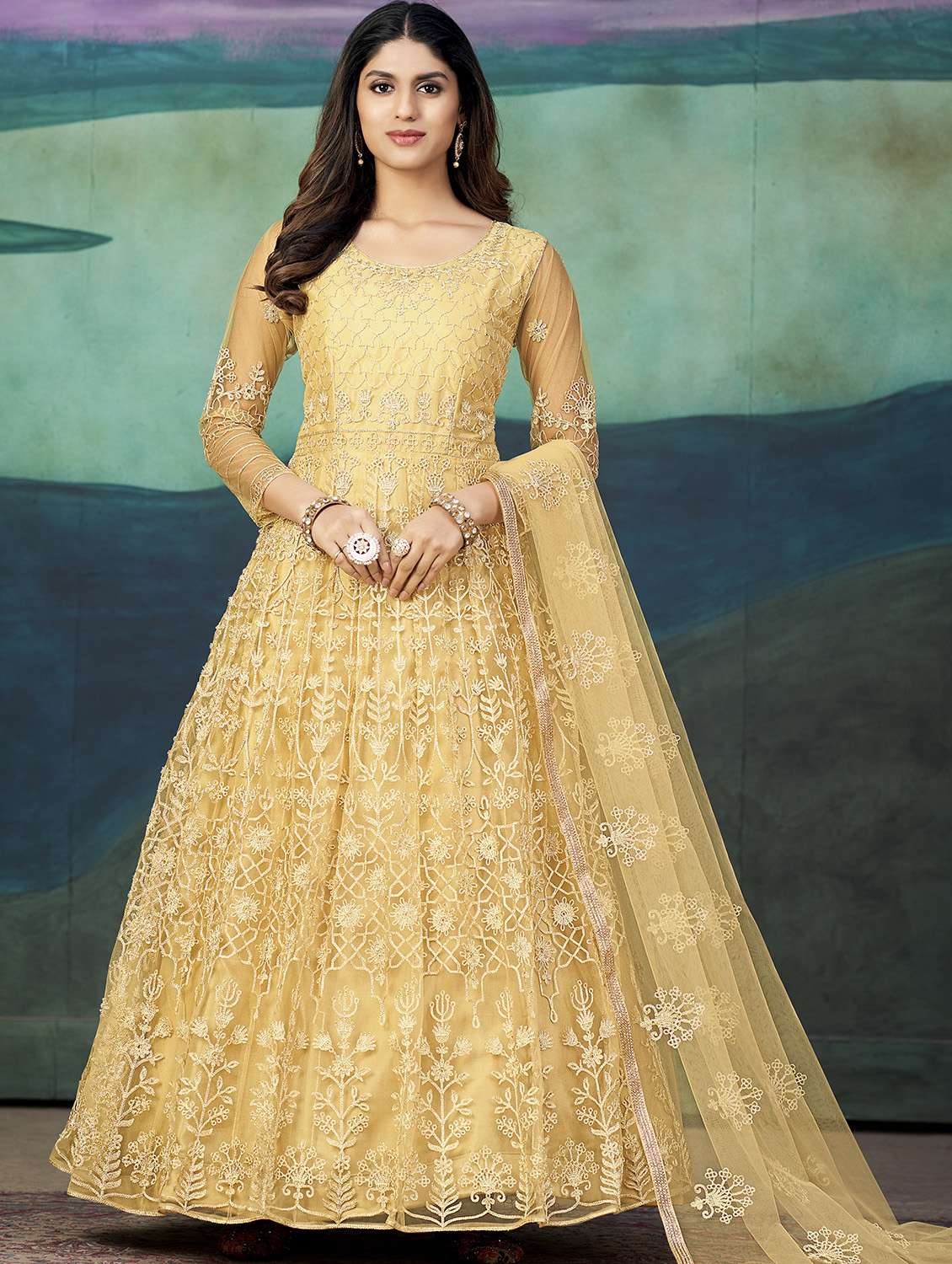 women beige  self design kurta pant set