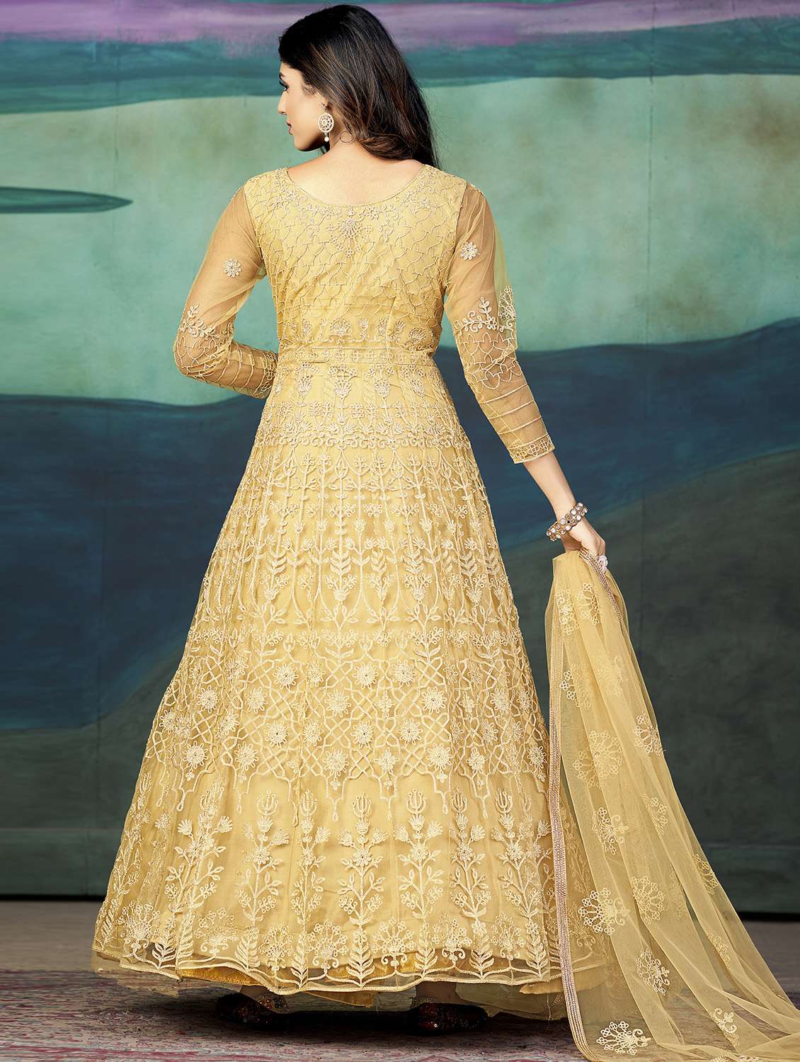 women beige  self design kurta pant set - 22456787 -  Standard Image - 3