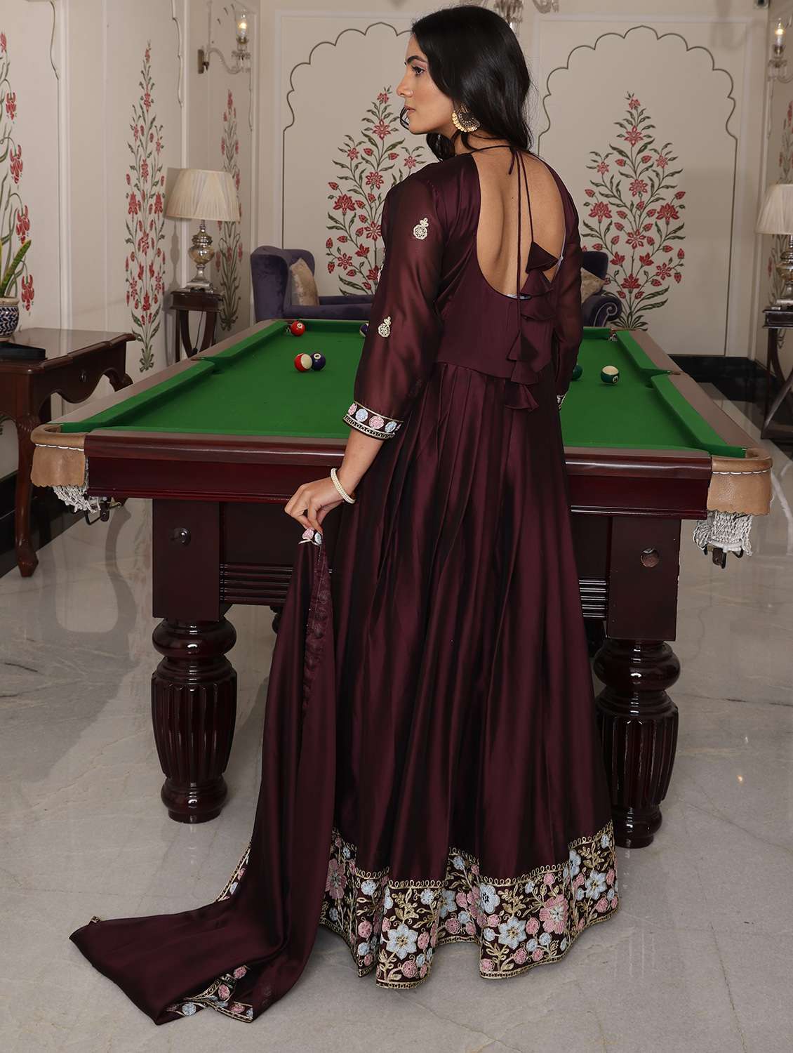 Women Solid With Work Unstitched Suit Set - 22456841 -  Standard Image - 3