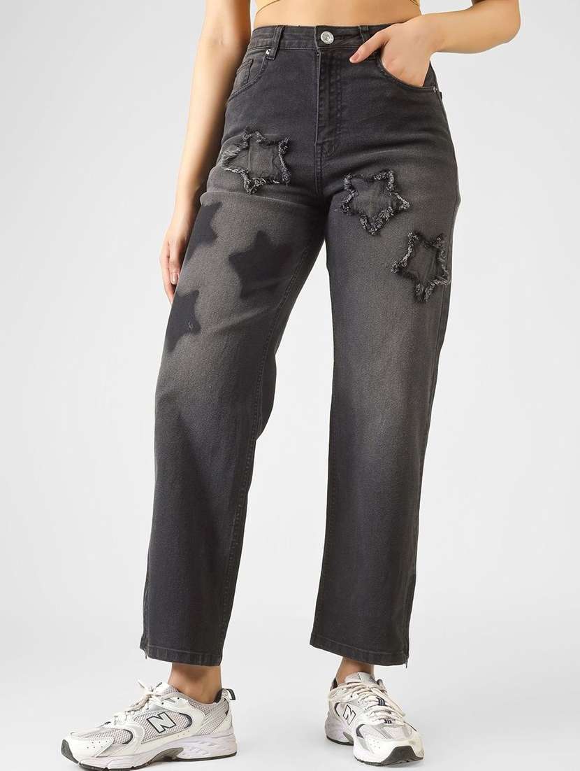 women black denim jeans