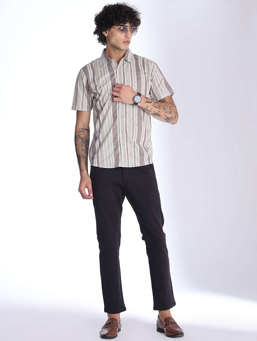 men striped short sleeve regular fit casual shirt - 22457003 -  Standard Image - 5