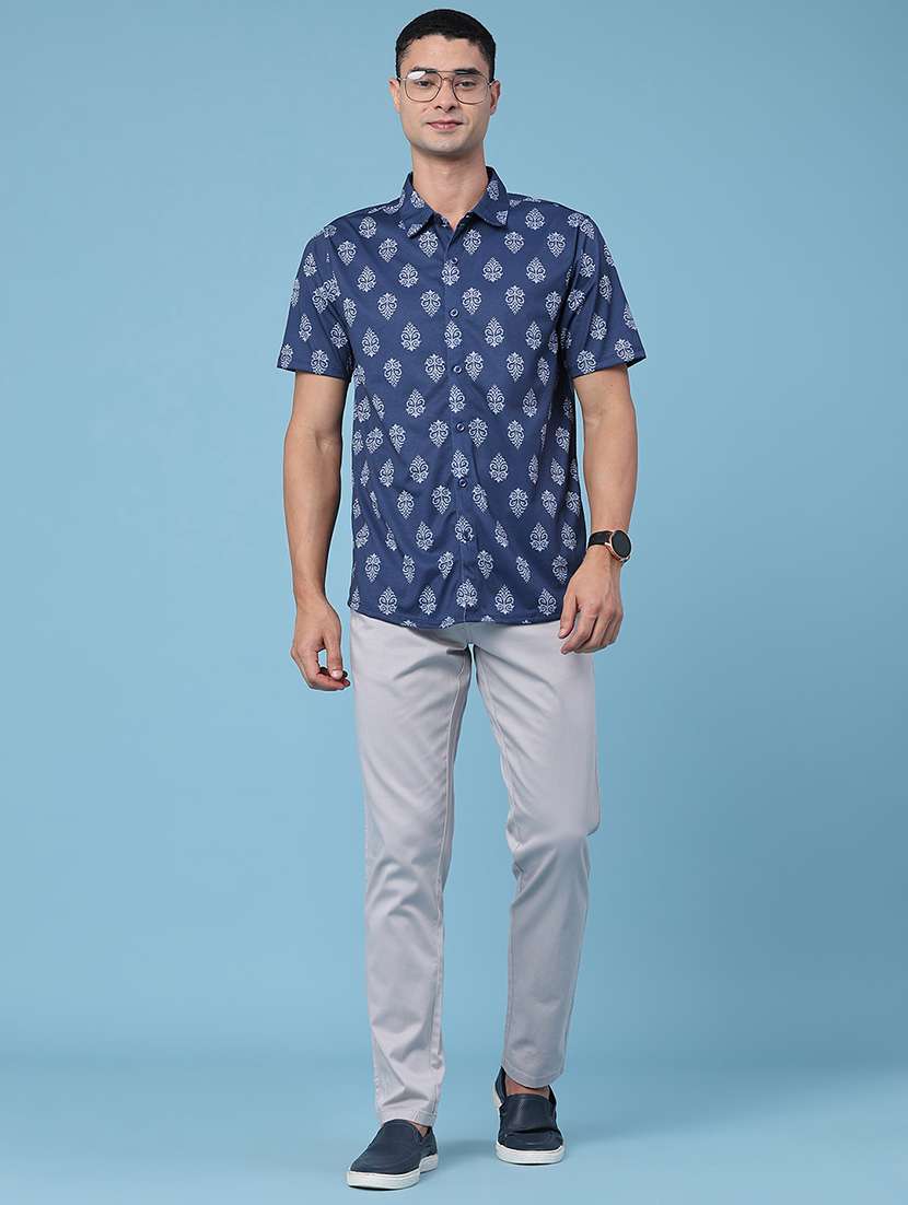 men printed short sleeve regular fit casual shirt - 22457012 -  Standard Image - 5