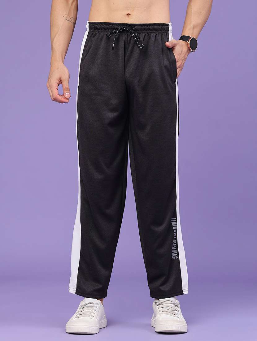 men side taped mid rise full length track pant