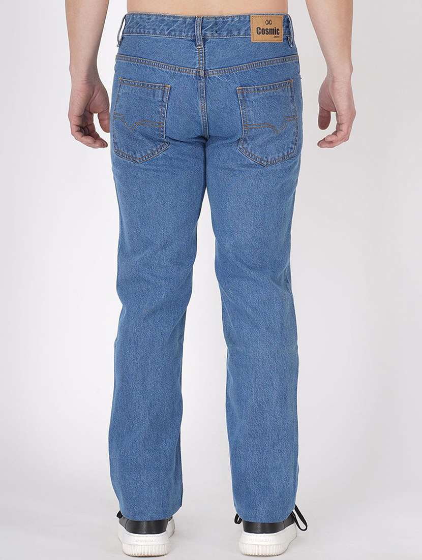 men plain mid rise full length straight jeans - 22457128 -  Standard Image - 3
