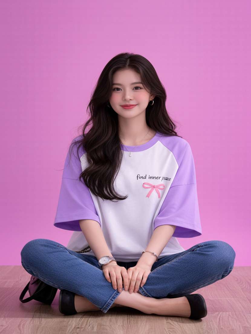 women printed short sleeve oversized t-shirt - 22457191 -  Standard Image - 3