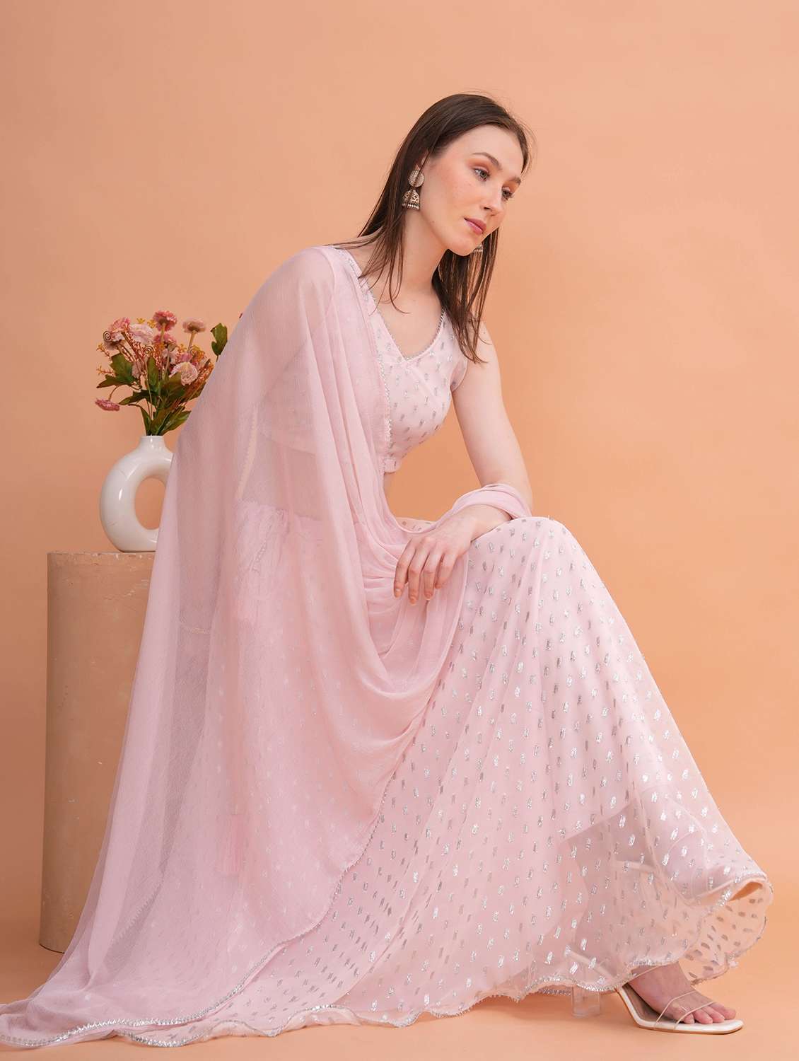 Women Pink Flared Lehenga - 22457237 -  Standard Image - 5