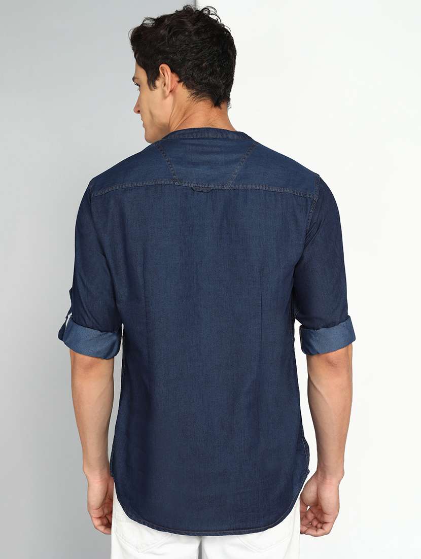 men solid mandarin neck short kurta - 22457241 -  Standard Image - 3