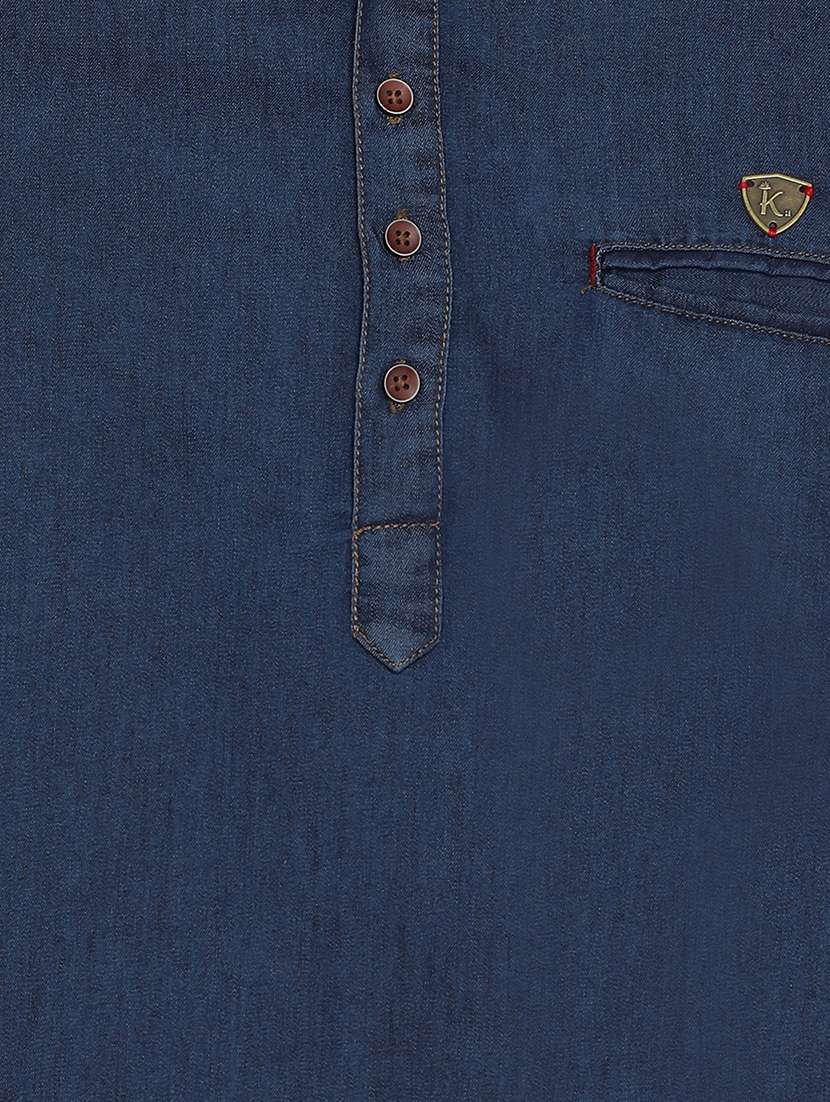 men solid mandarin neck short kurta - 22457241 -  Standard Image - 5