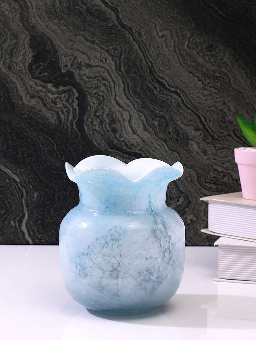 textured glass flower vase