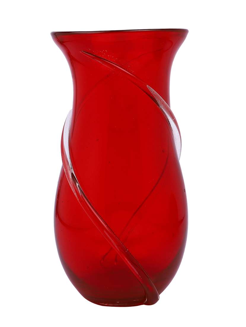 red textured glass flower vase - 22457251 -  Standard Image - 3