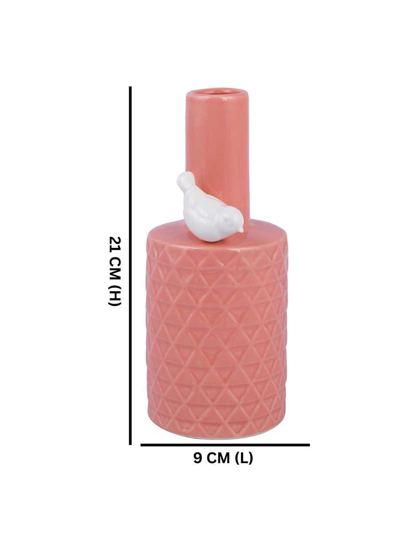 pink textured glass flower vase - 22457262 -  Standard Image - 5