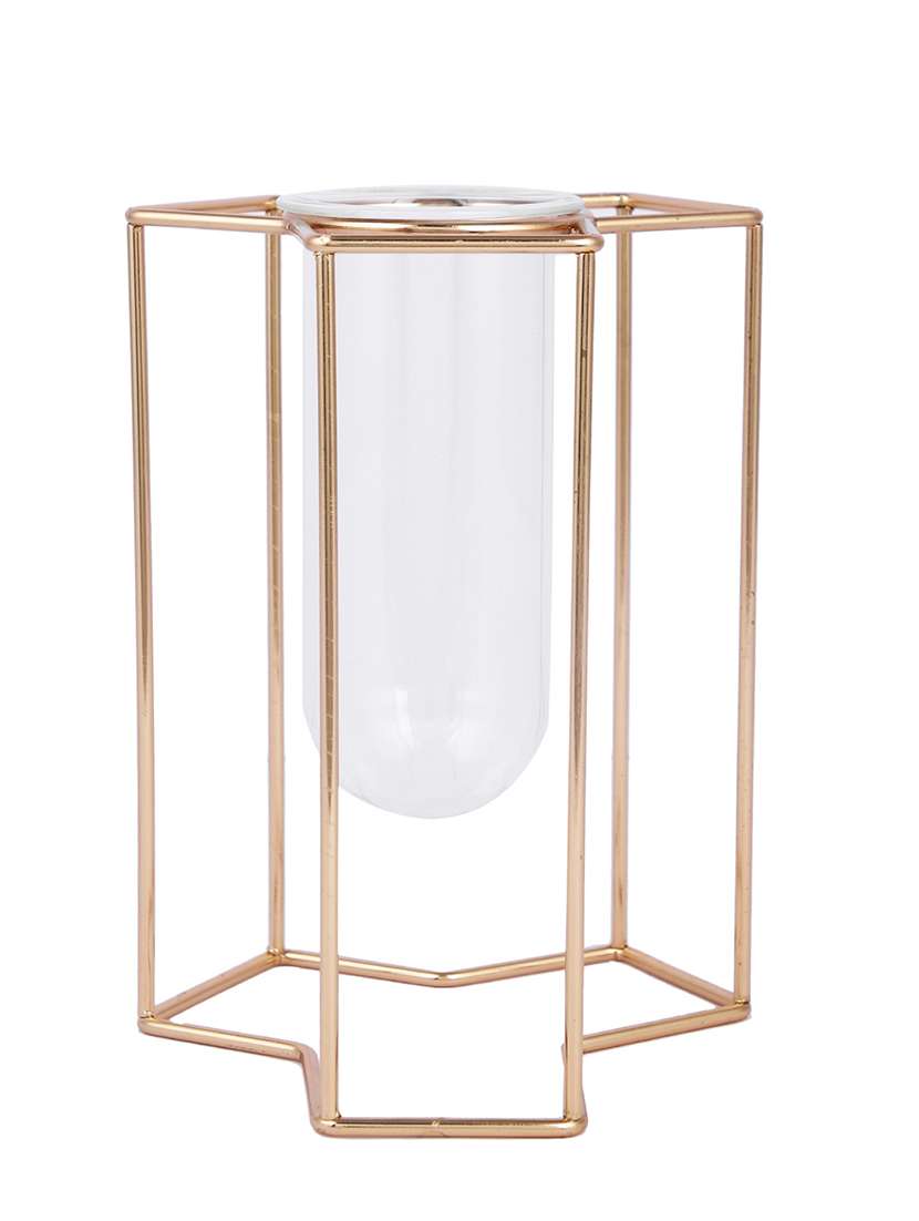 gold textured glass flower vase - 22457263 -  Standard Image - 3