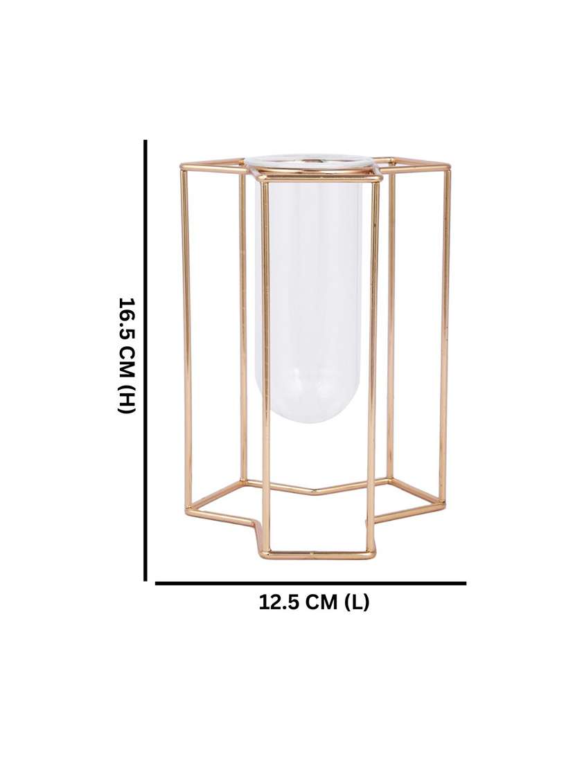 gold textured glass flower vase - 22457263 -  Standard Image - 5