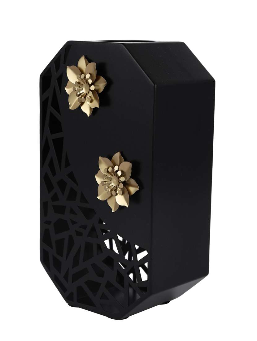 black textured glass flower vase - 22457264 -  Standard Image - 3