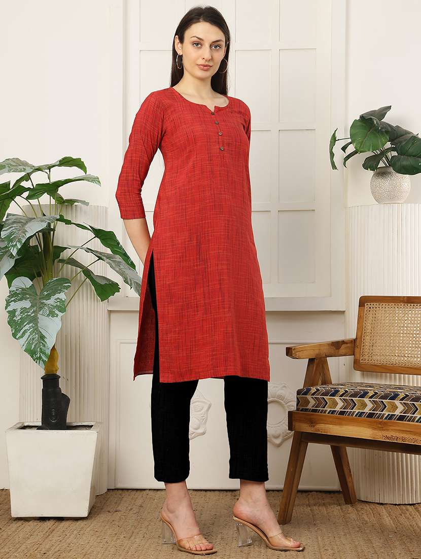 women printed cotton straight kurta - 22457324 -  Standard Image - 3
