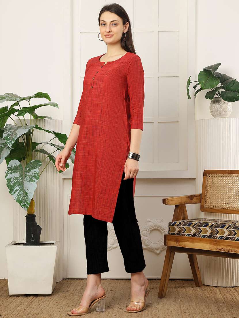 women printed cotton straight kurta - 22457324 -  Standard Image - 5