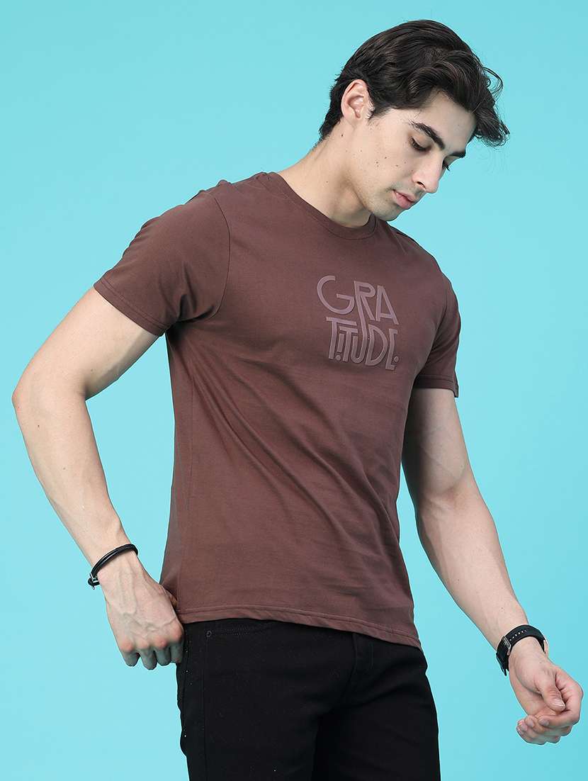 Men Typographic Short Sleeve Slim Fit T-shirt - 22457390 -  Standard Image - 3