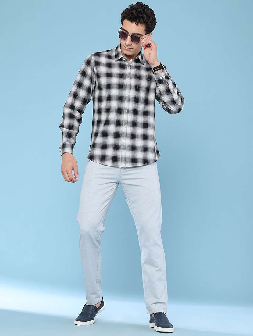 Men Checkered Long Sleeve Slim Fit Casual Shirt - 22457421 -  Standard Image - 5