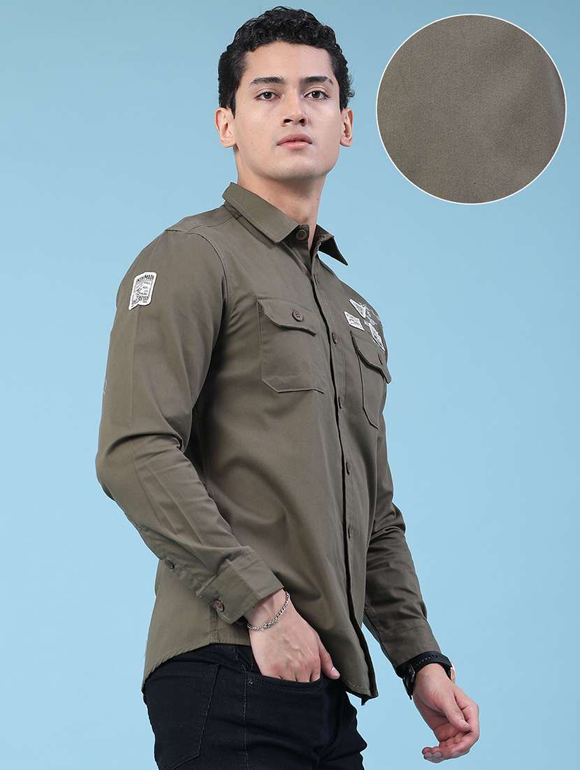 men printed long sleeves regular fit casual shirt - 22457430 -  Standard Image - 3