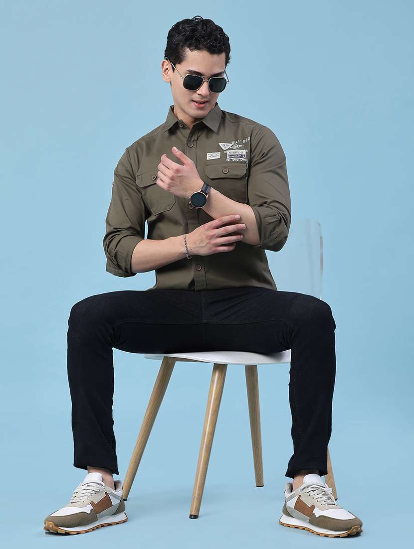 men printed long sleeves regular fit casual shirt - 22457430 -  Standard Image - 5