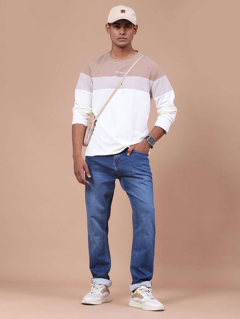 men colourblocked long sleeves regular fit t-shirt - 22457538 -  Standard Image - 5