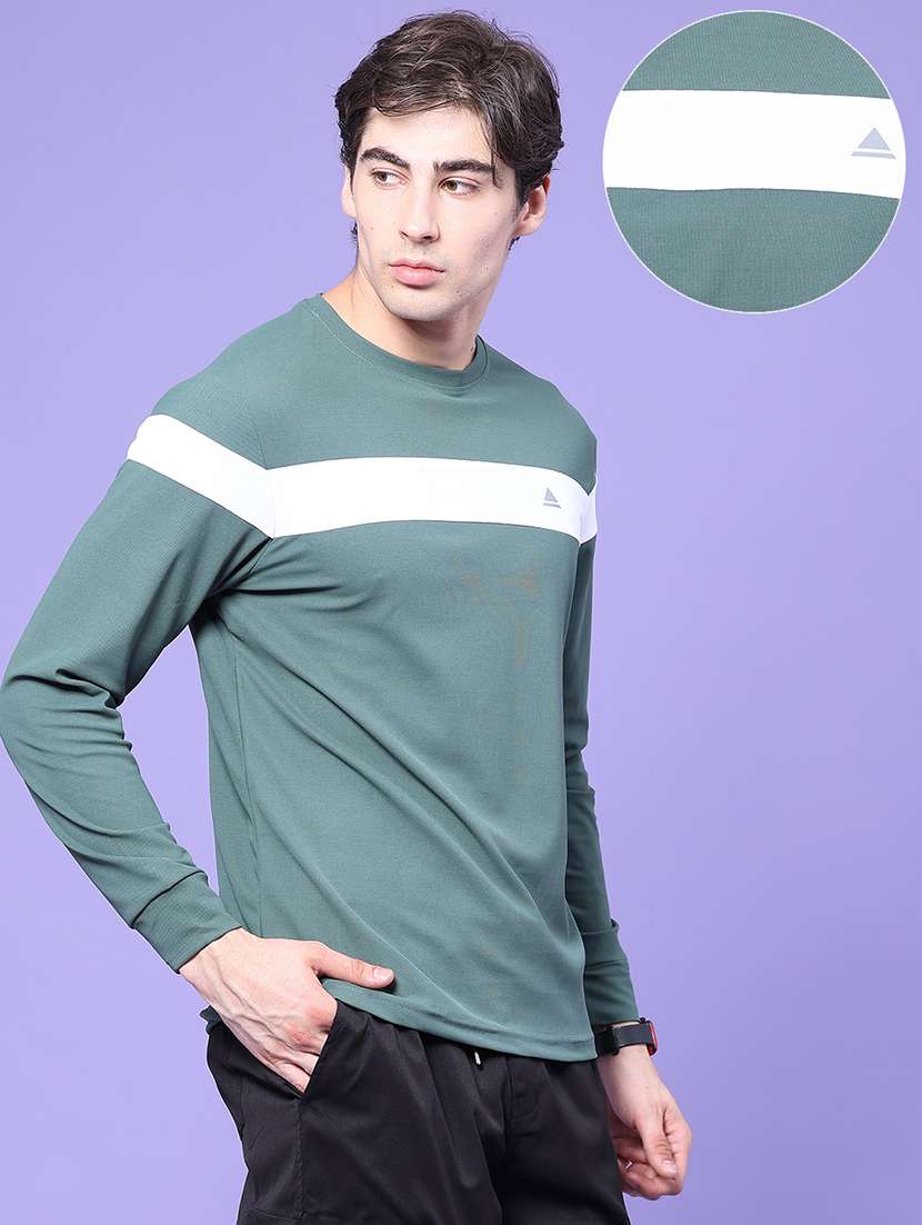 Men Taped Long Sleeves Regular Fit T-shirt - 22457539 -  Standard Image - 3