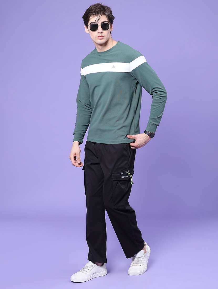 Men Taped Long Sleeves Regular Fit T-shirt - 22457539 -  Standard Image - 5