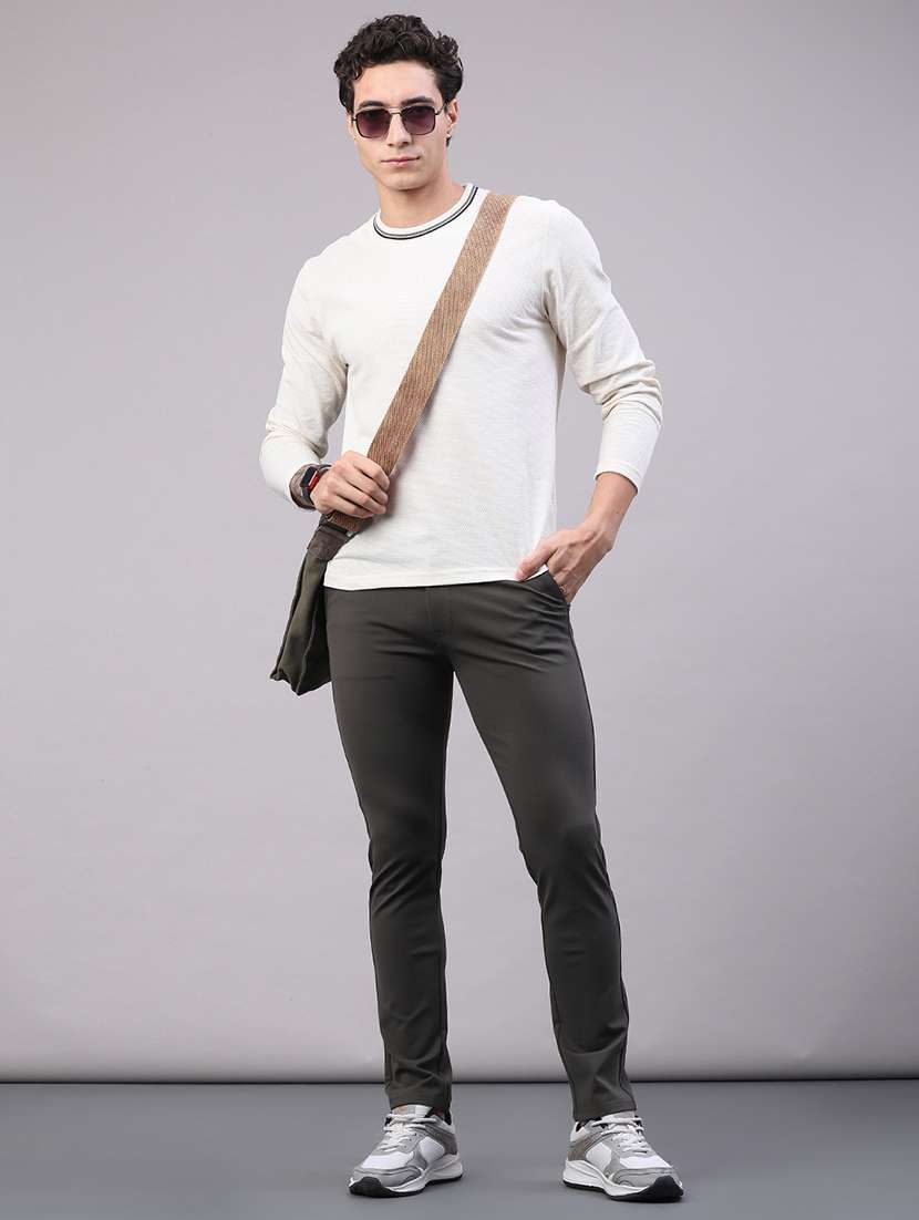 men textured long sleeve regular fit t-shirt - 22457542 -  Standard Image - 5