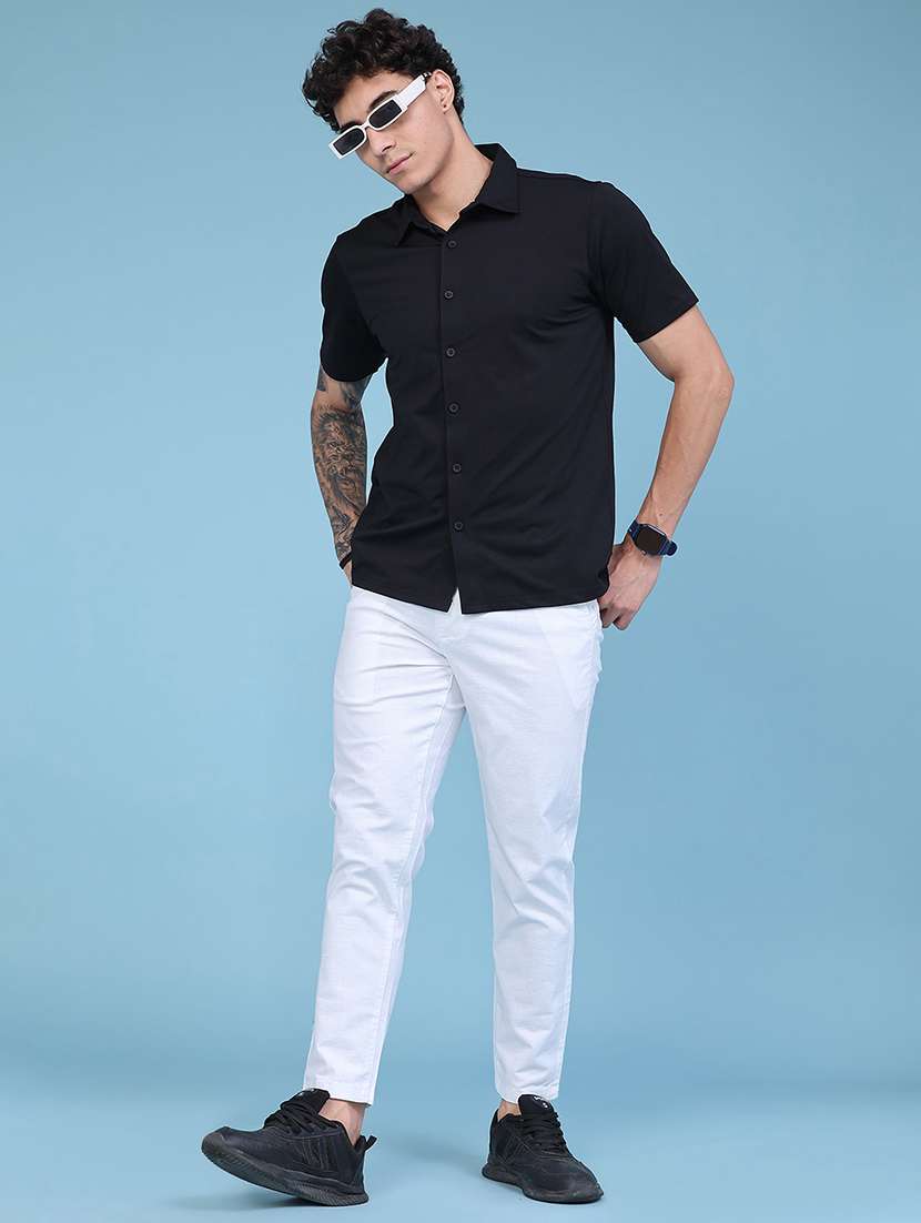 men solid mid rise chinos casual trouser - 22457551 -  Standard Image - 5