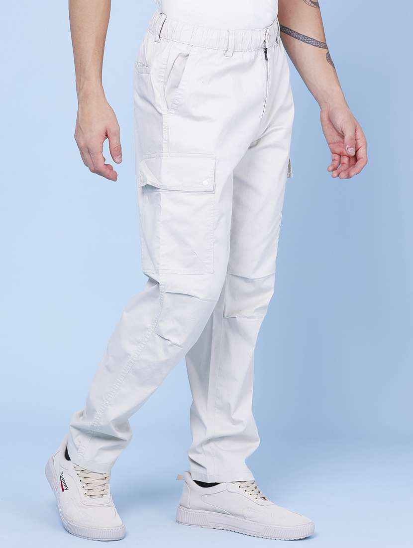 Men Solid Mid Rise Regular Fit Cargo - 22457586 -  Standard Image - 3