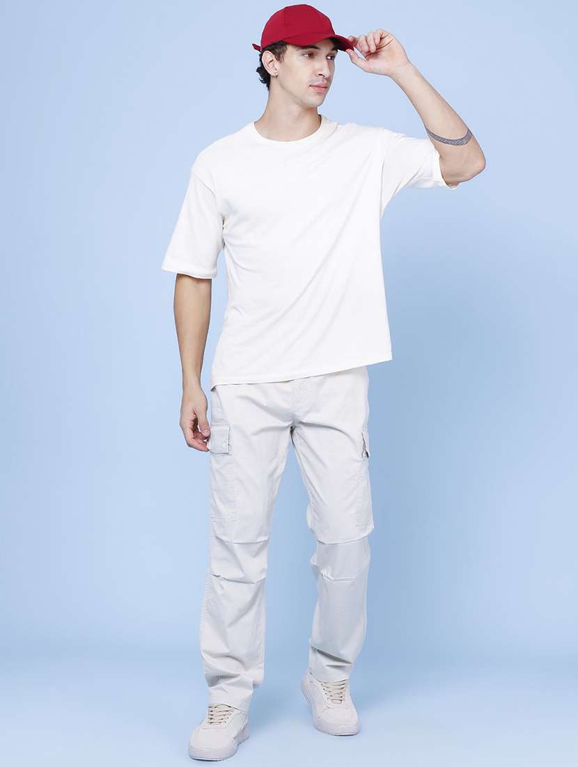 Men Solid Mid Rise Regular Fit Cargo - 22457586 -  Standard Image - 5