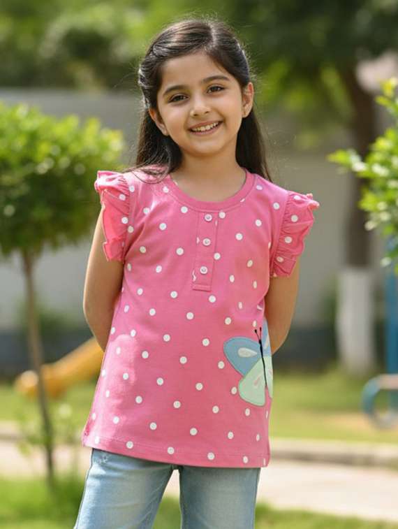 girls pink cotton top