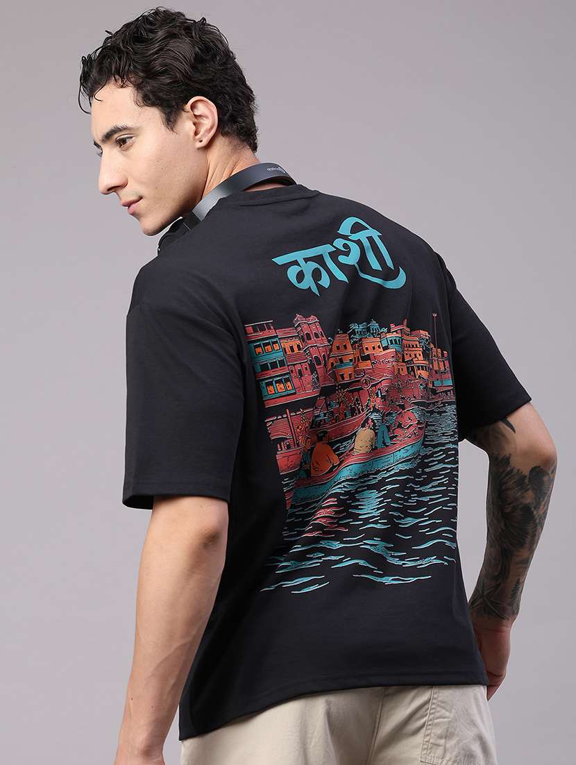 men printed short sleeve oversized t-shirt