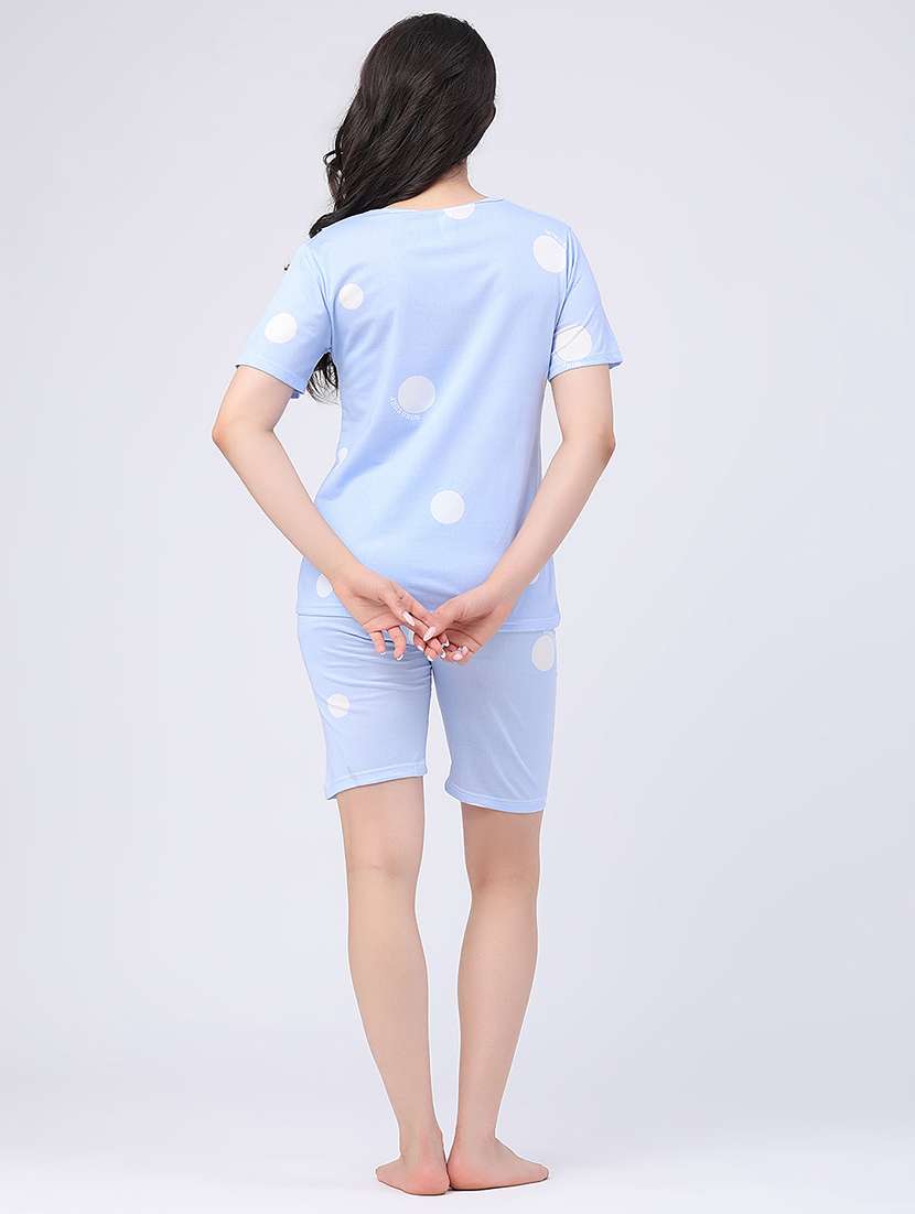 women printed round neck top and shorts set - 22457777 -  Standard Image - 3